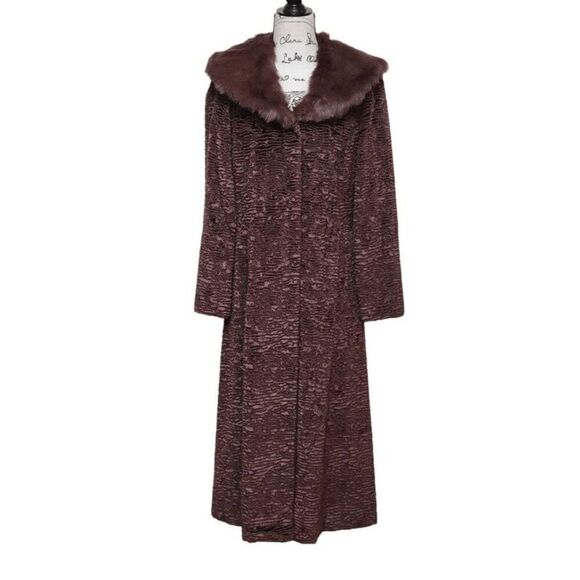 TERRY LEWIS Classic Luxuries Full Length Brown Velour Faux Fur Coat Size XS (S) - Picture 14 of 14